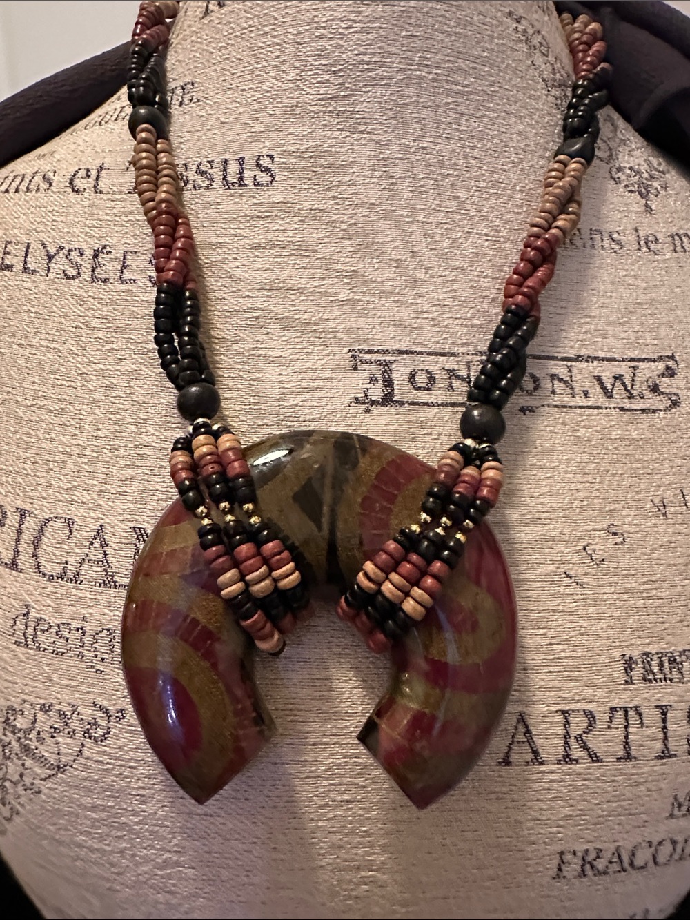 Handcrafted Multicolor Stone Pendant 13 inches long necklace- Boho Women Jewelry
